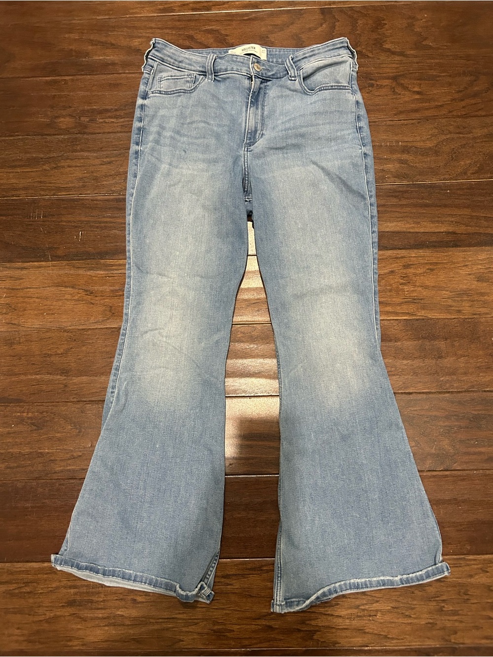Hollister Light Blue Curvy High-Rise Flare Jeans